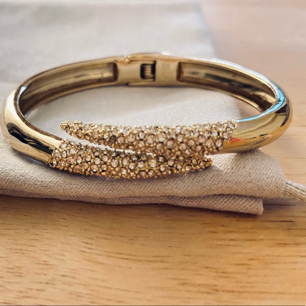 Alexis Bittar Gold Pave Hinge Bracelet